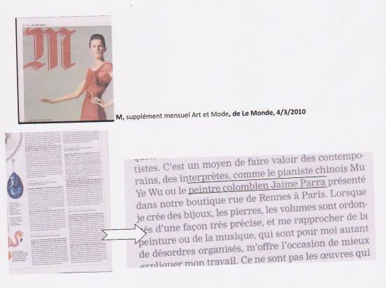 M, Le Monde, 4/3/2010