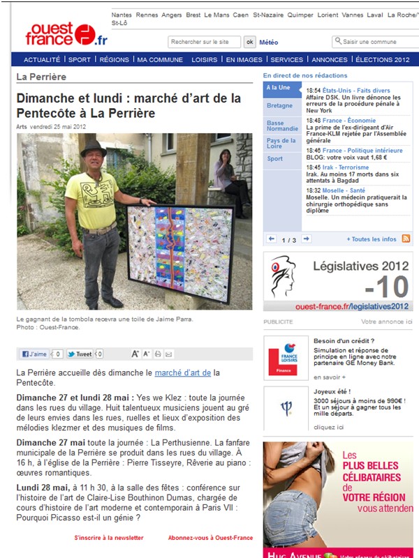 article Ouest France 25 mai 2012